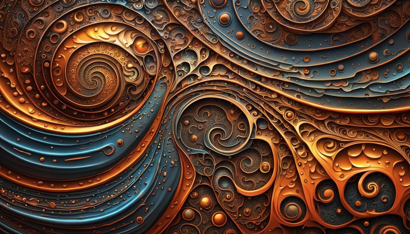 Abstract Rust Stains on Iron Shield Fractal