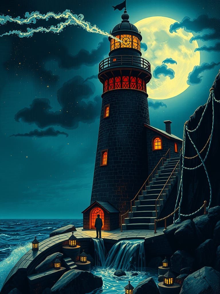 Lighthouse Keeper's Secret: Silhouette Animation Style