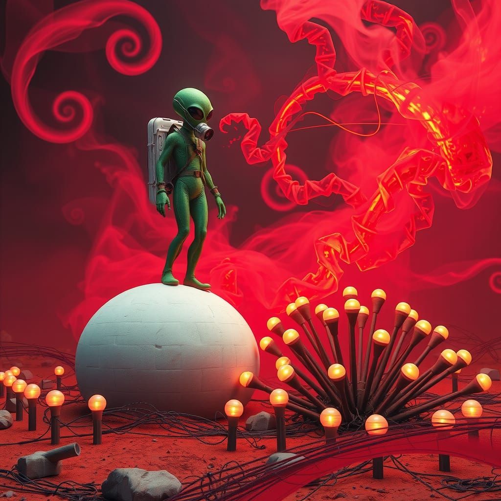 Surreal Martian Dreamscape on a Red Planet