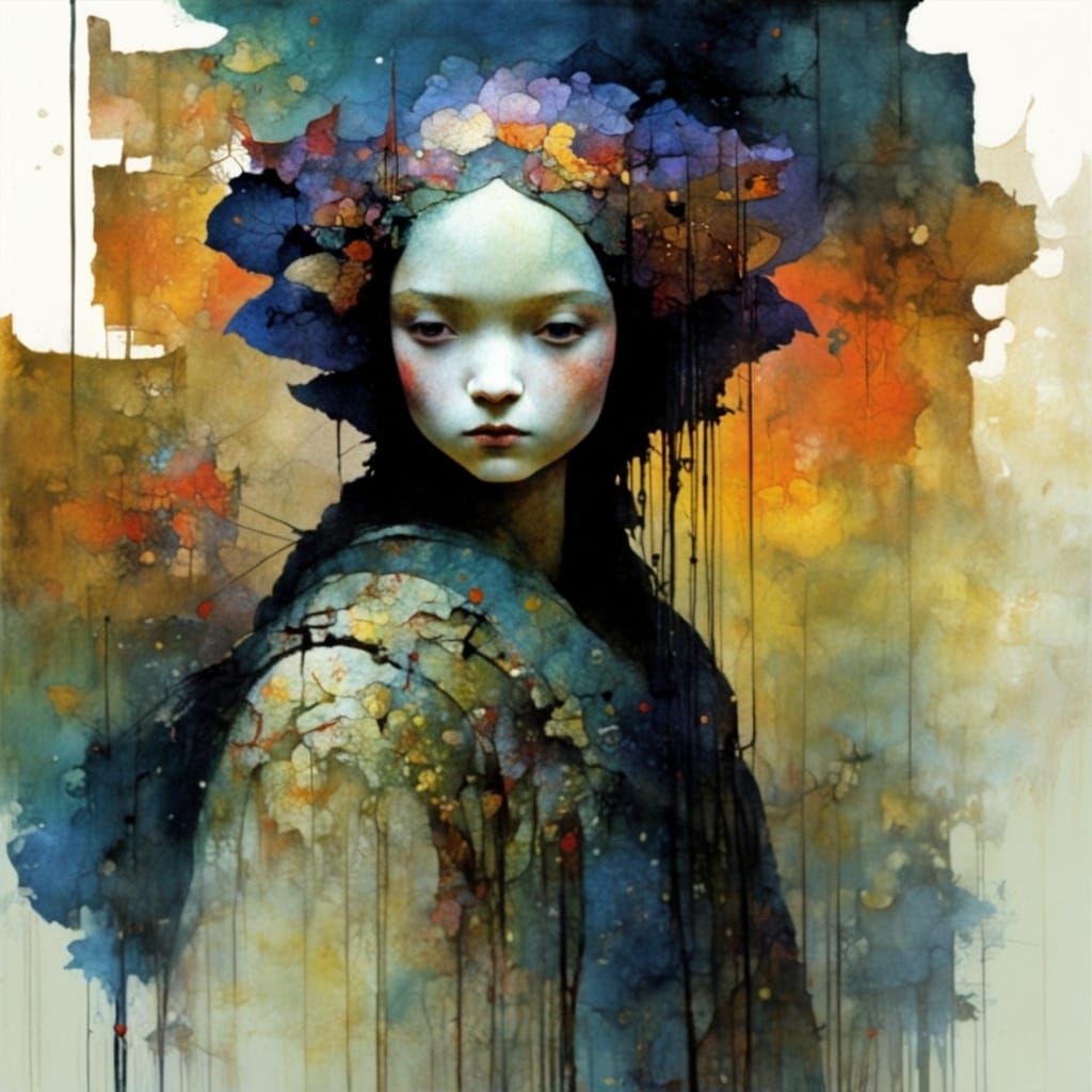 Whimsical Otherworldly Fairy in Rich Sunset Hues