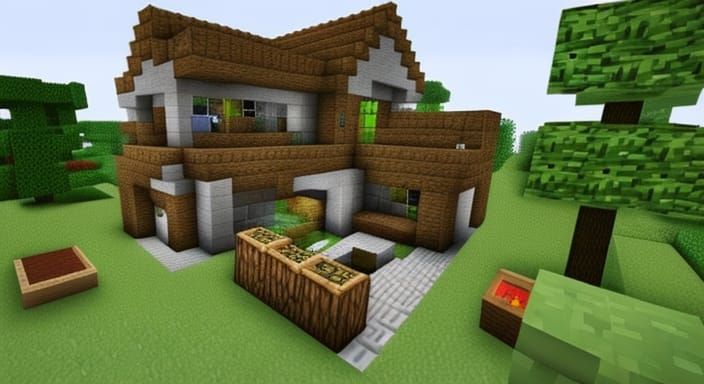 Adorable Minecraft House in Forest Setting