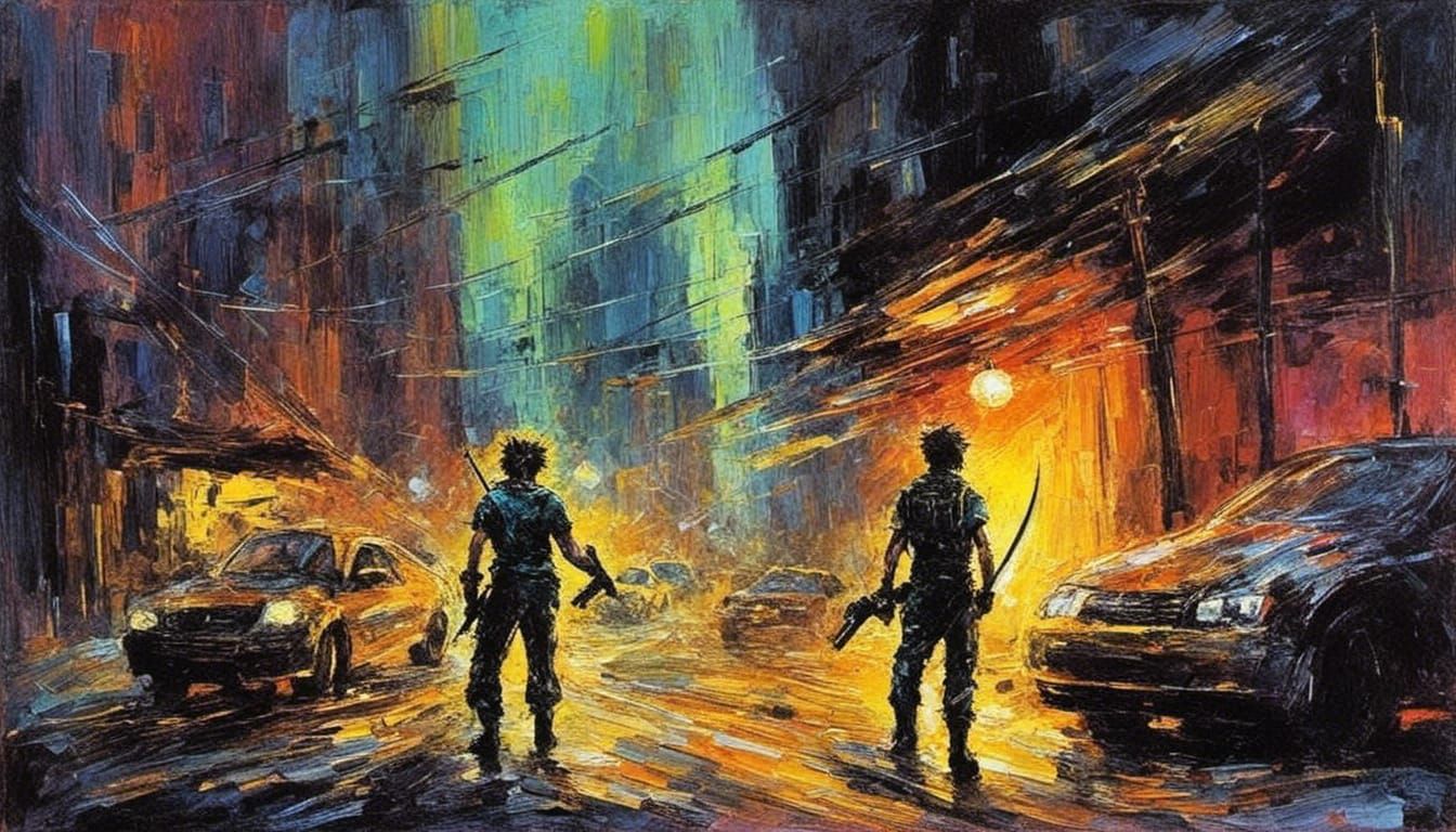 Retro Sci-Fi Mercenaries in Neo-Primitivist Style