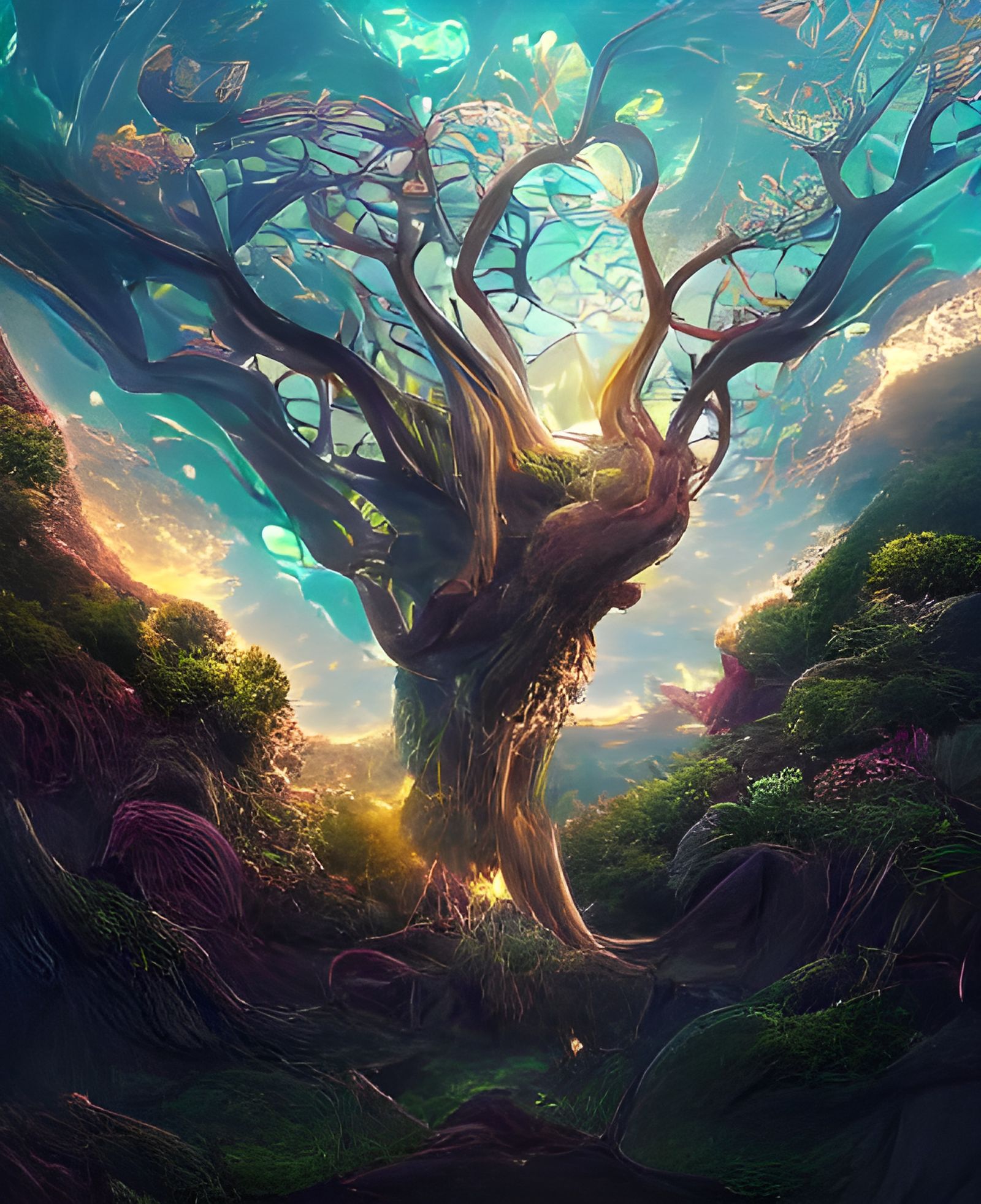 Magical Tree Inspired by Norse Mythology