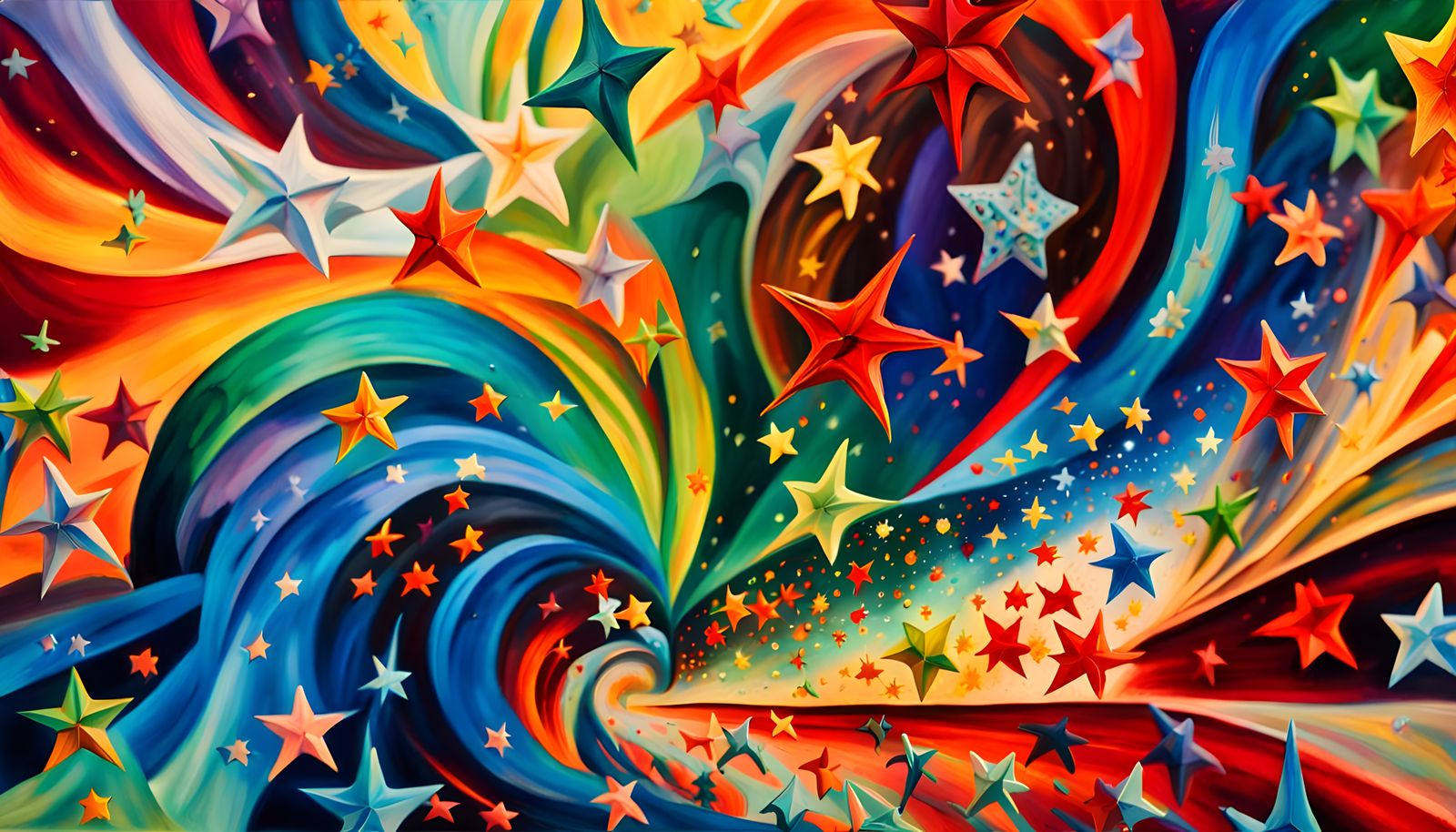 Iridescent Star Cluster Formation in Abstract Expressionism