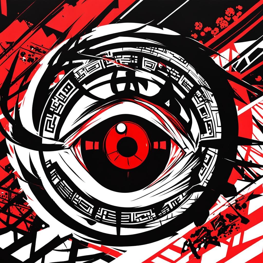 Sharingan Eye in Anime Style