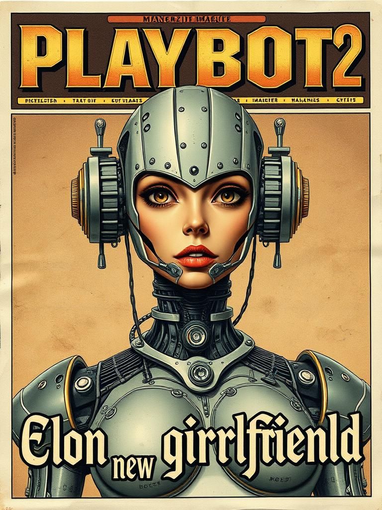 Sci-Fi Robot Babe Magazine Cover Art