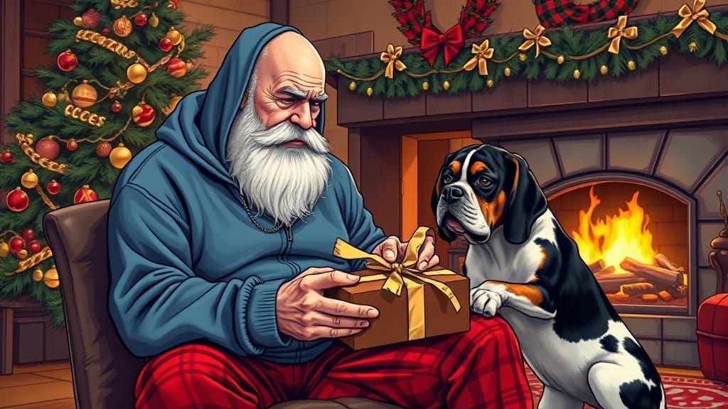 Gritty Christmas Moment with a Grizzled Biker and His Loyal...