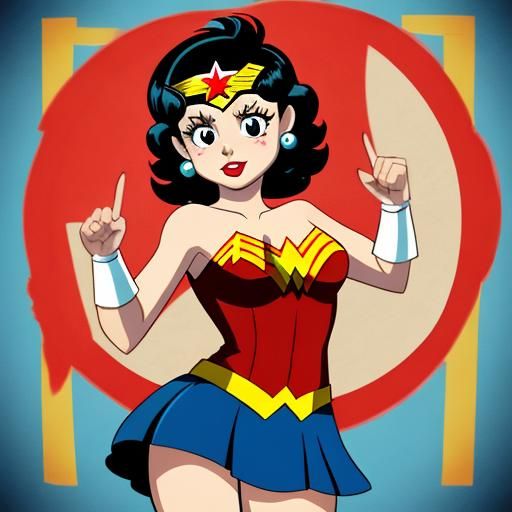 Betty Boop Wonder Woman Cartoon Fusion