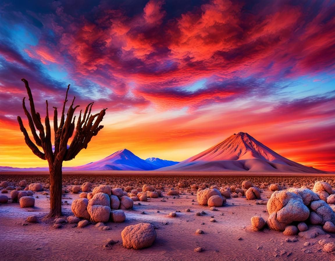 Atacama Desert Sunrise in Victorian Gothic Style