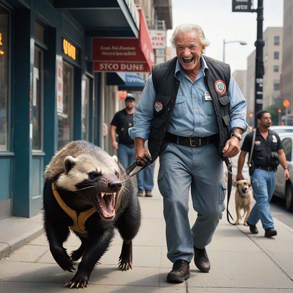 Honey Badger Service Animal Defends Owner