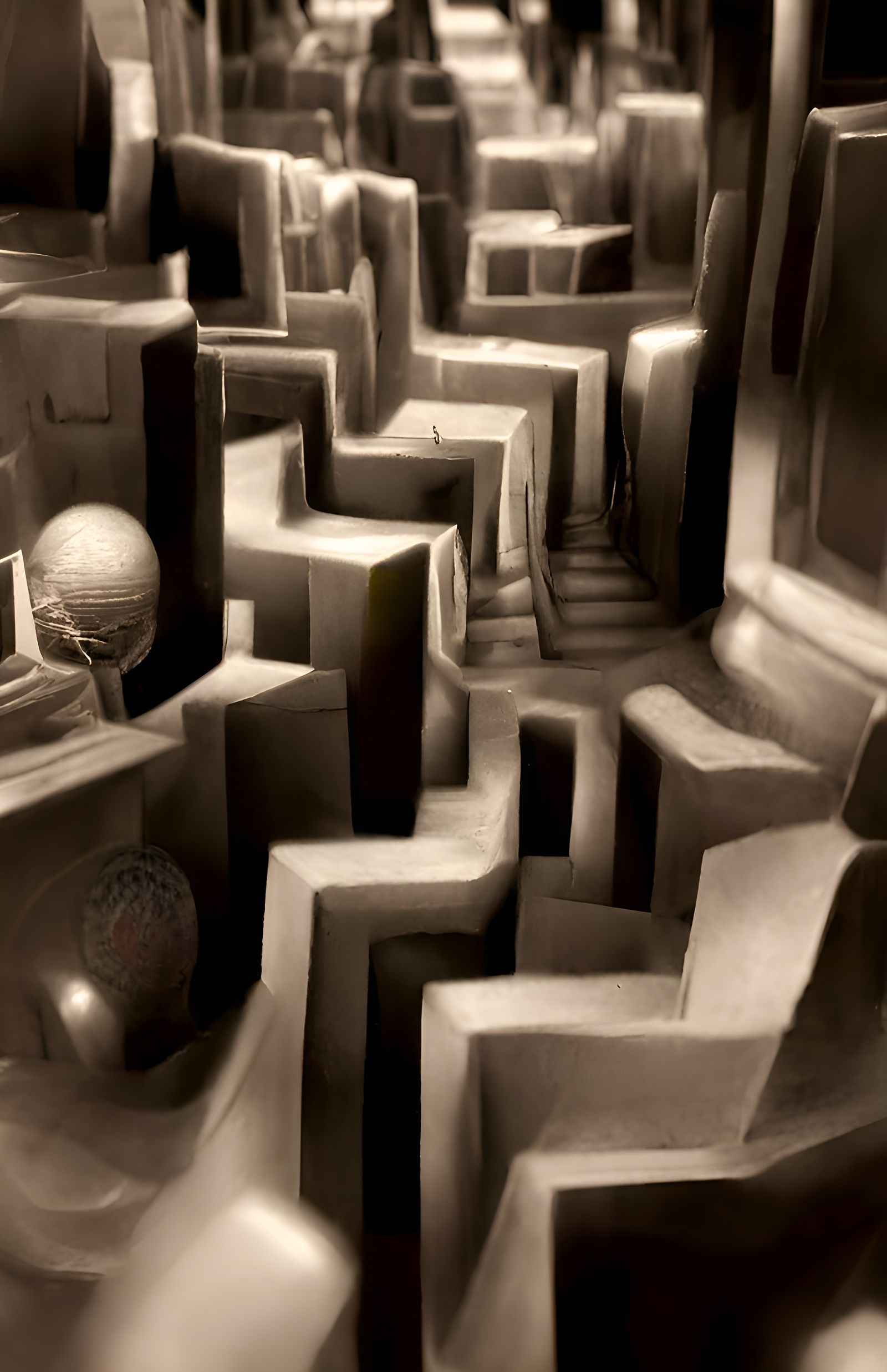 Multidimensional Labyrinth Maze in Gothic Surreal Style