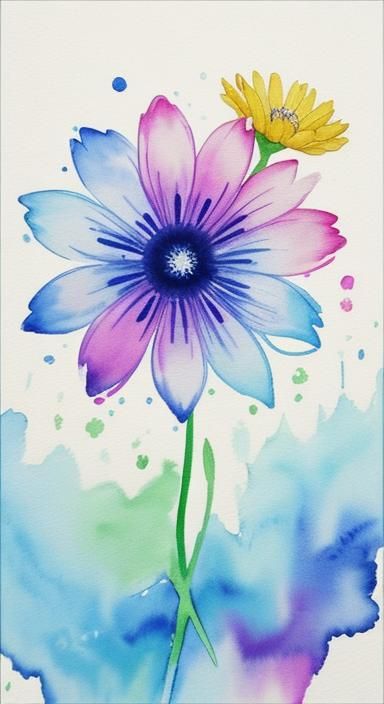 Abstract Watercolor Floral Design with Quote