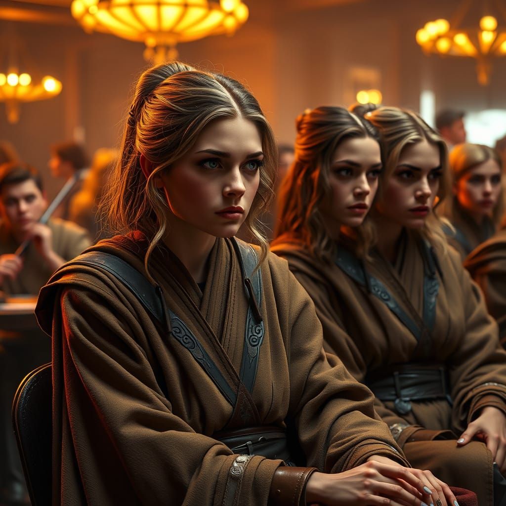 Female Jedis in the Cantina, Concept Art, 8k Resolution