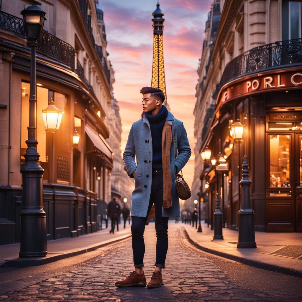 Eiffel Tower Backdrop at Dusk: Solo Traveler