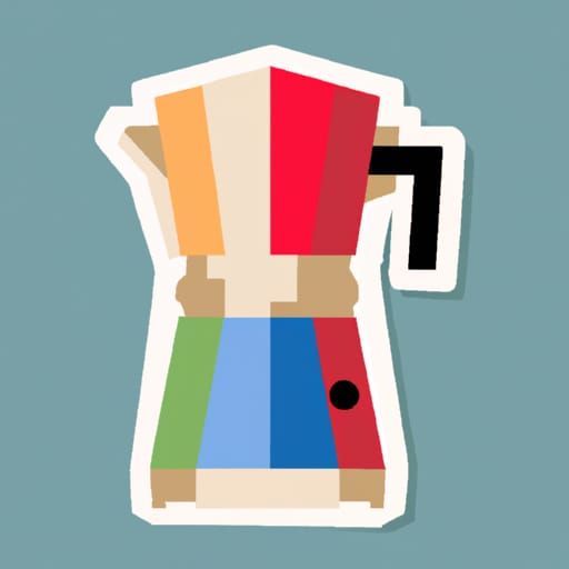 cute coffee maker sticker, wpap style
