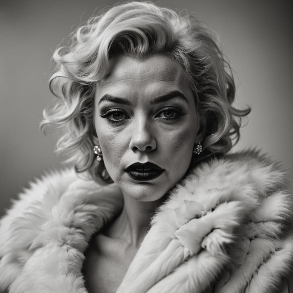 Classic Film Star Portrait in Black and White