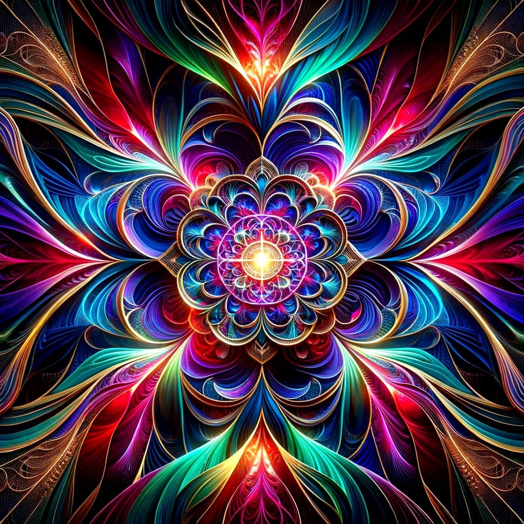 Vibrant Kaleidoscope of Sacred Geometry