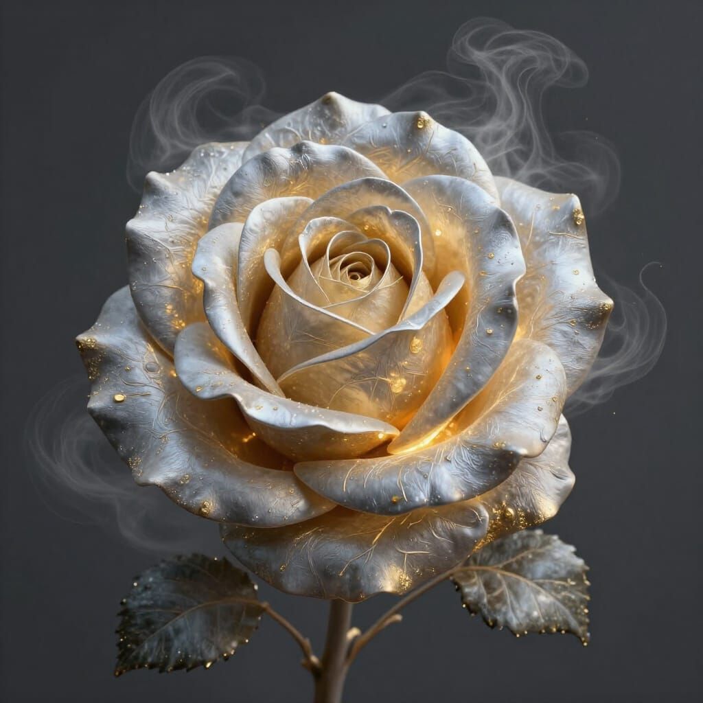 Rose of Light, Silver, and Gold Mist