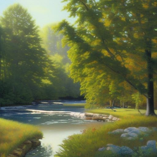 Maryland Landscape in Oil Painting Style