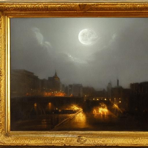 Baroque Waterfall on 47th Street in Moonlight