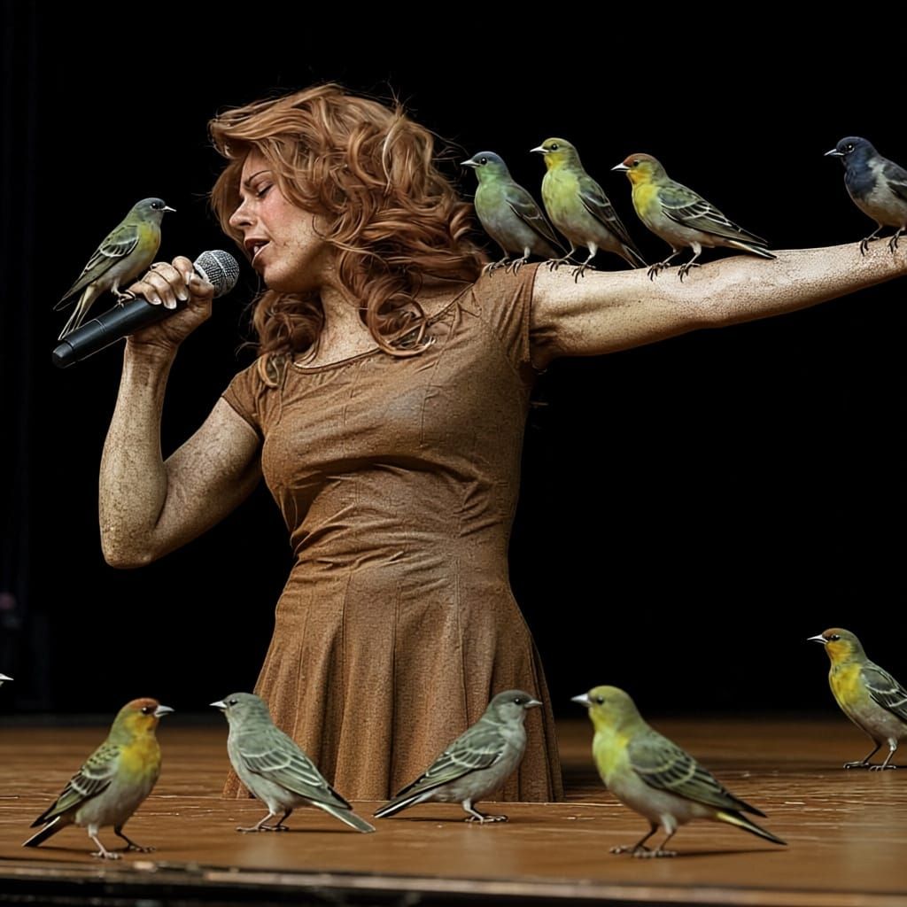 Isabelle Sings to Birds on Stage
