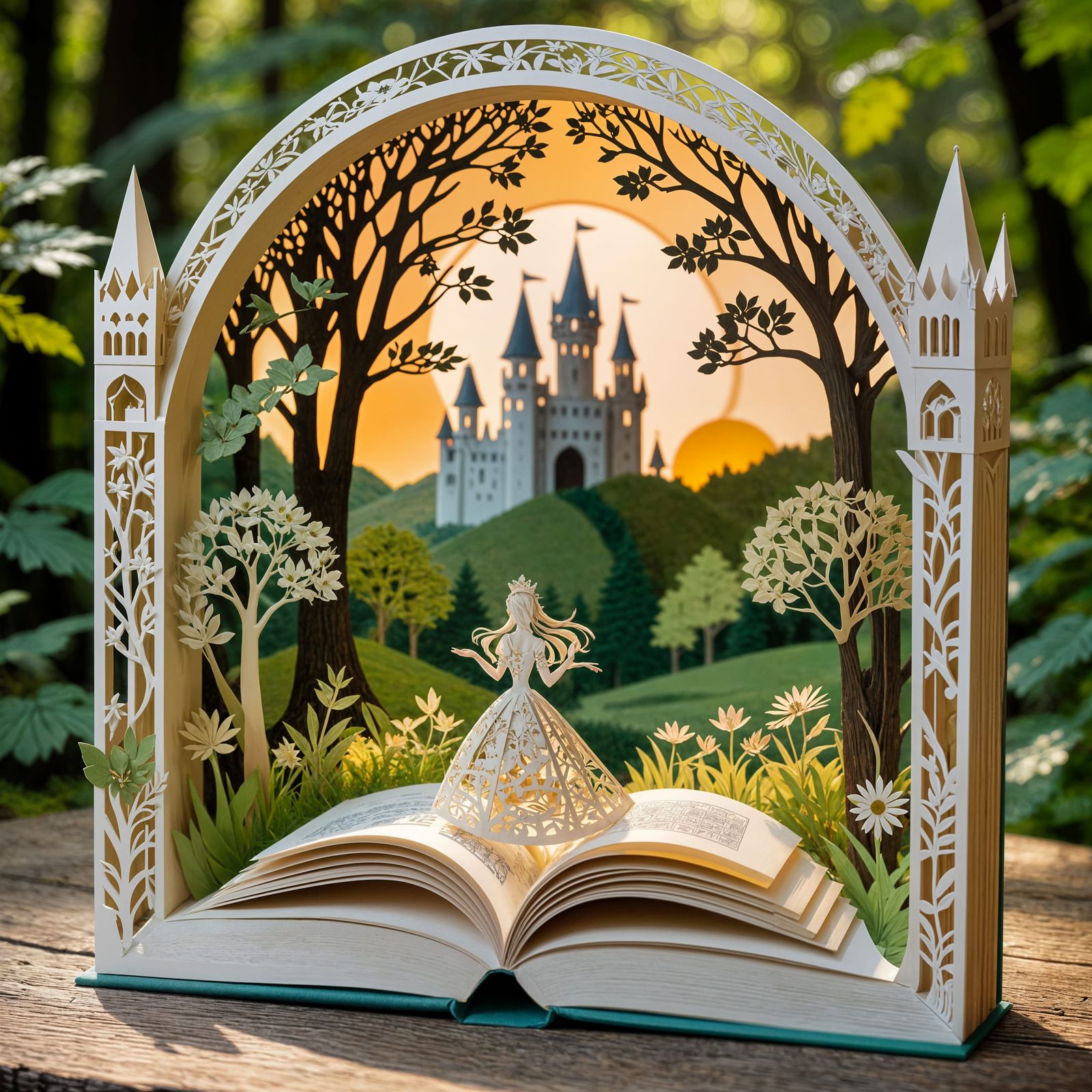 Kirigami Fairytale: Flower Princess in Forest