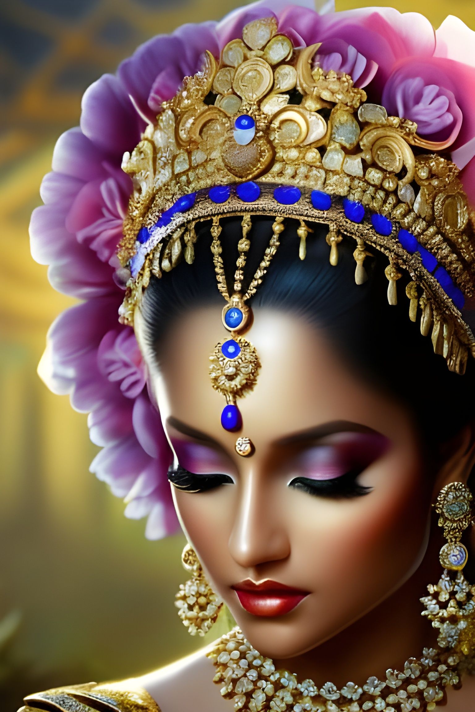 Queen of of Beauty and Compassion wearing the most exquisite beautiful crown - 5790 -  *M-Sb