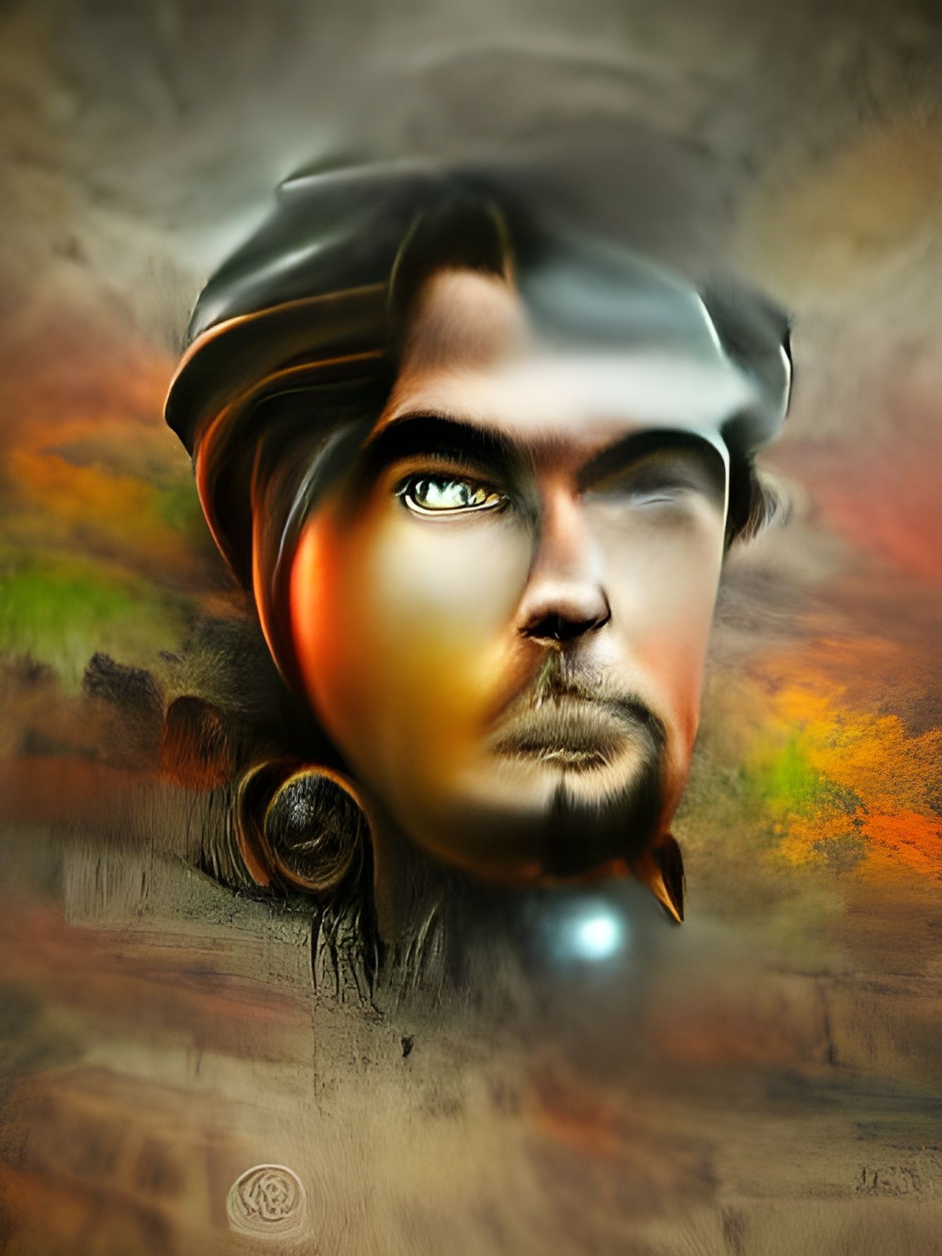 Che Guevara Portrait in Steampunk 3D Art