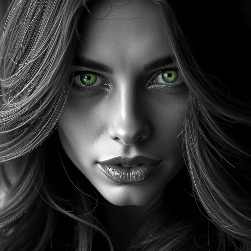 Classic Hollywood Glamour Portrait in Black and White