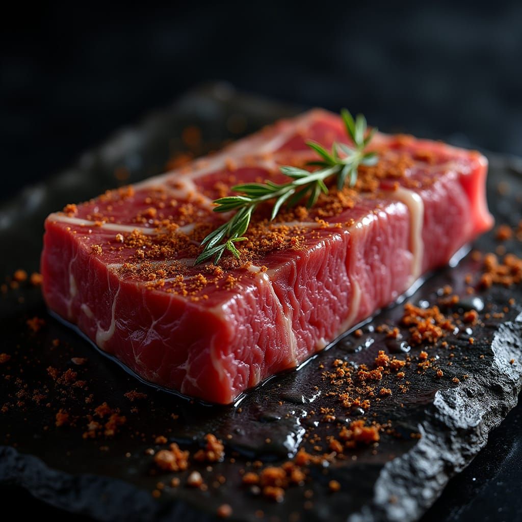 Marbled Wagyu Beef Slab with Exotic Spices