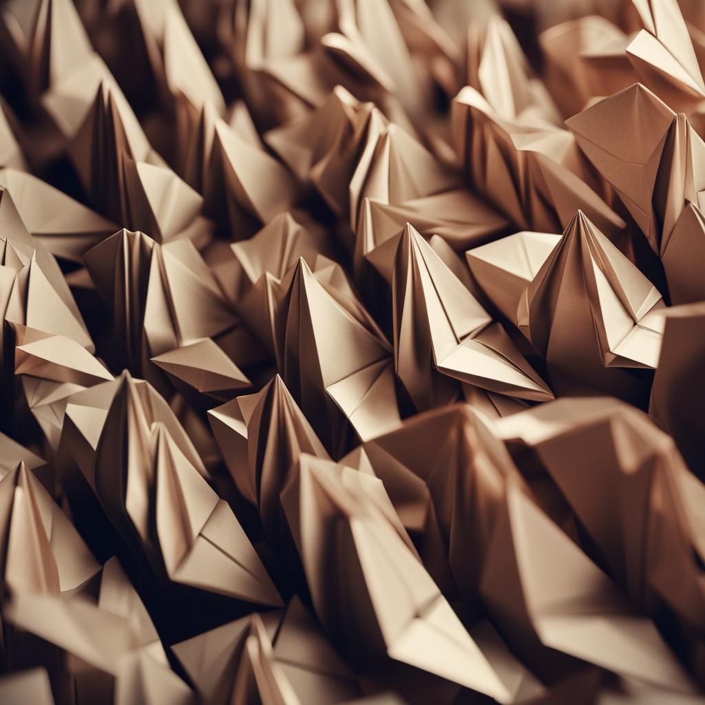 Origami Papercraft Sculpture in 8K Resolution