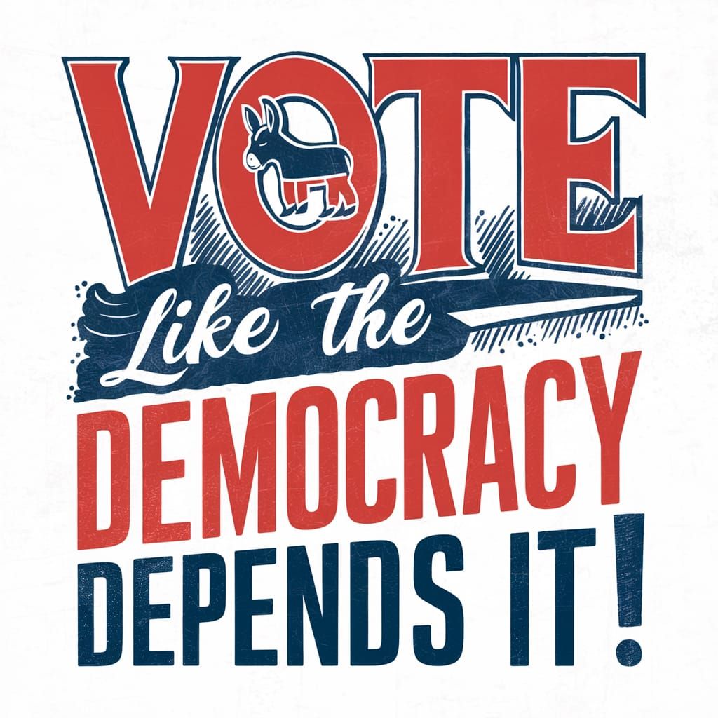 Vote Like Democracy Depends On It: Patriotic Illustration