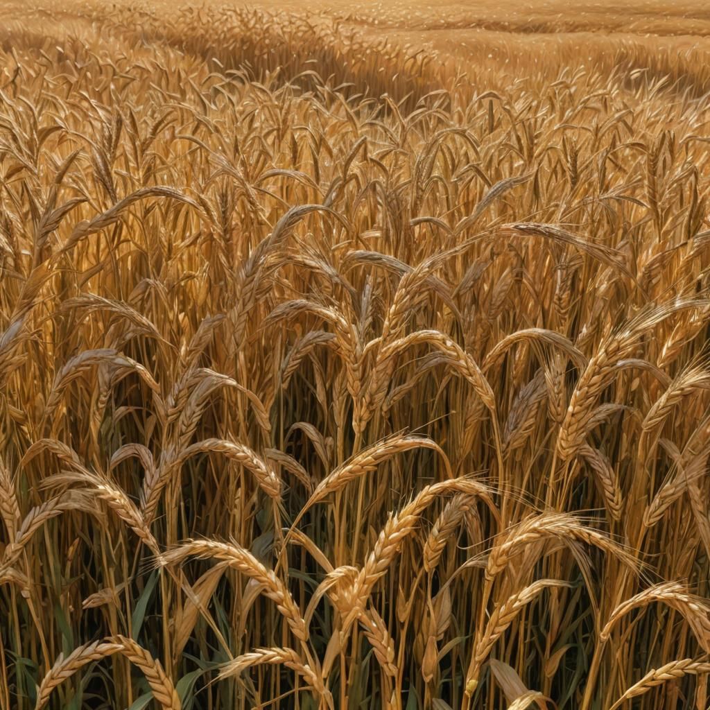 Golden Wheat Field at Harvest: Impressionist Landscape