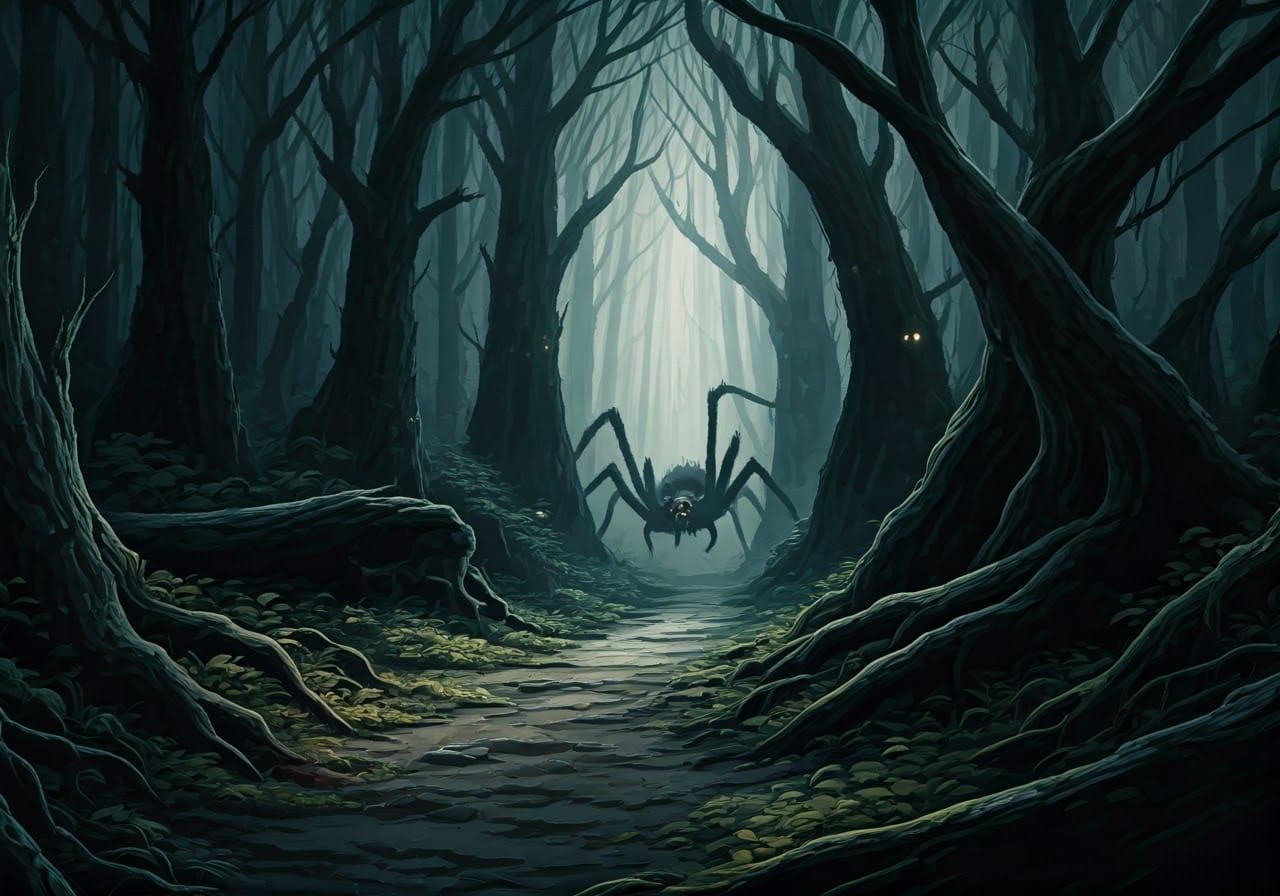 Foreboding Mirkwood Forest in Dark Academia Style