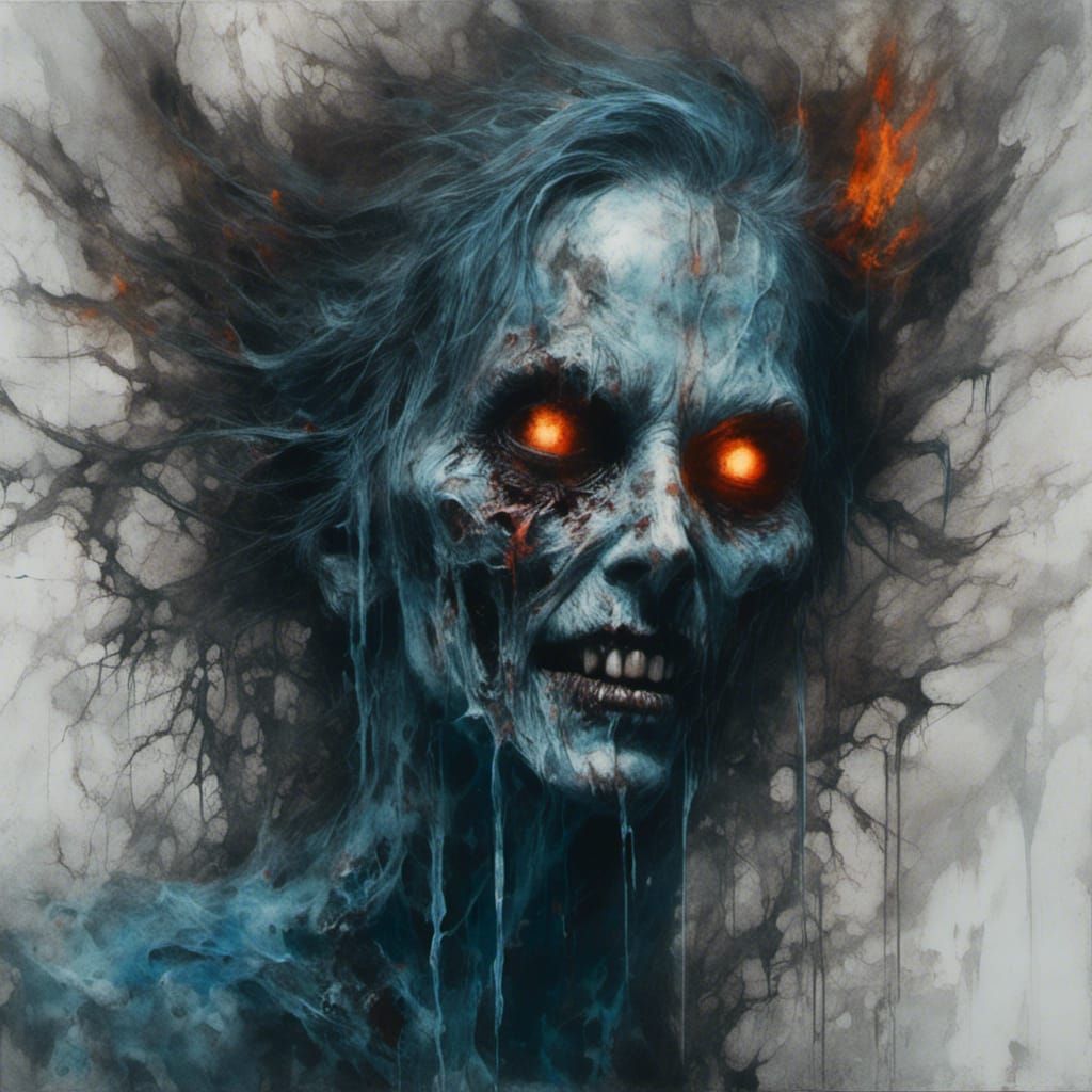 Horrifying Ghost Face with Burning Eyes