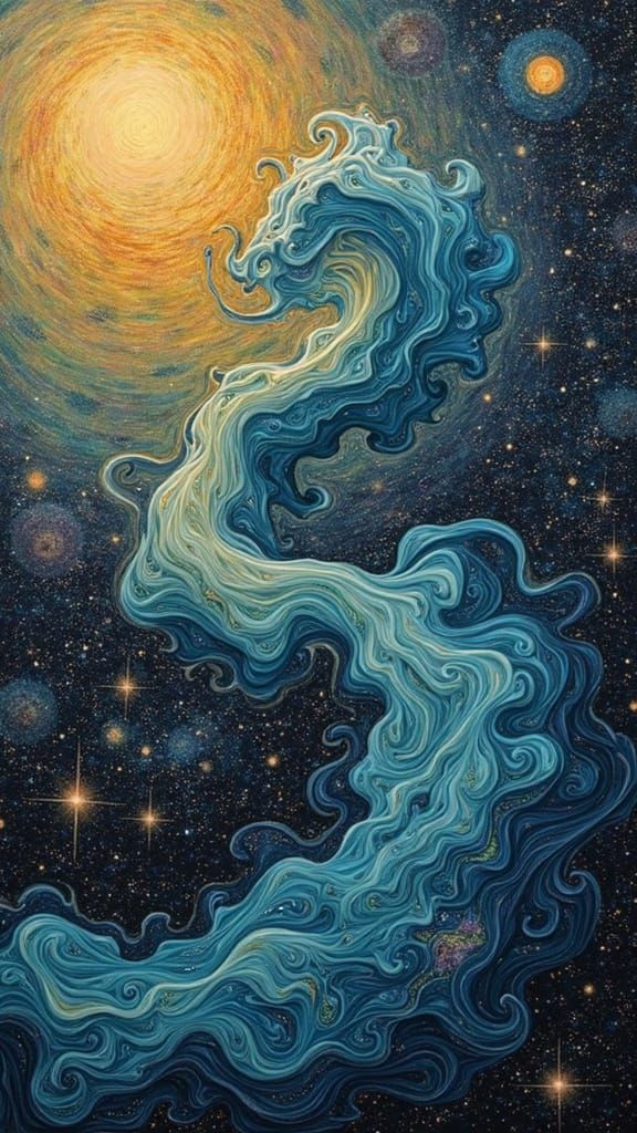 Celestial Forms in Vibrant, Ombre-Toned Astral Colors