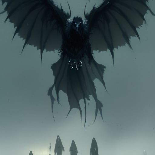Vampire Crow King in Dark Fantasy Art