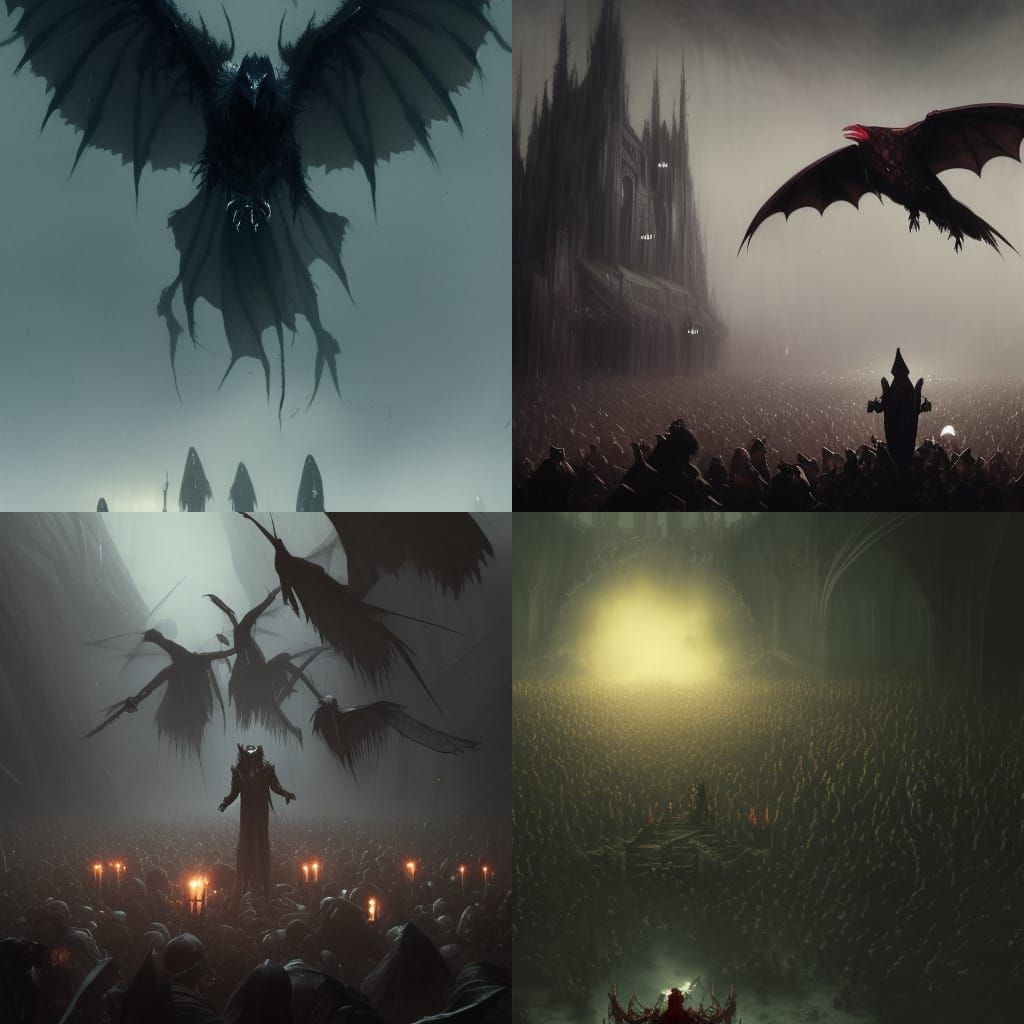 Vampire Crow King Dark Fantasy Concept Art