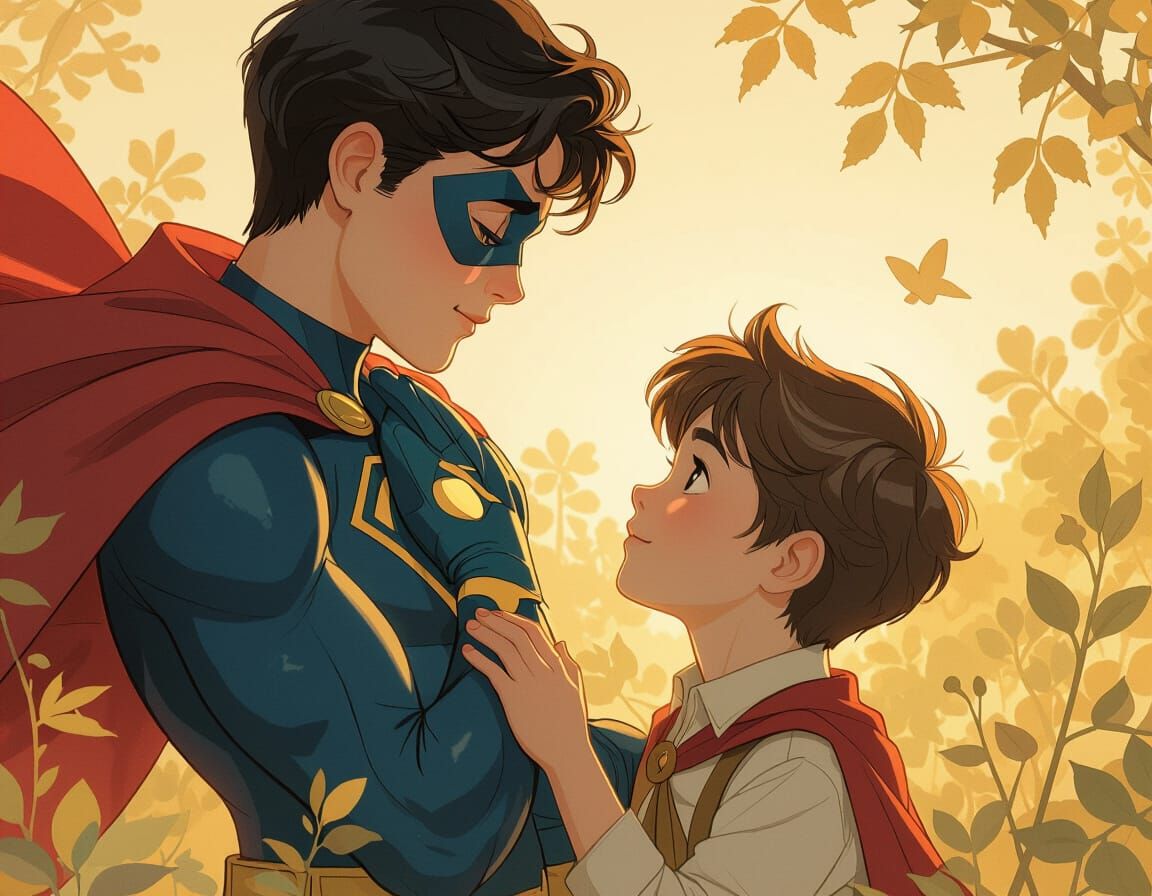 Superhero's Unrequited Love in Neo-Traditional Style