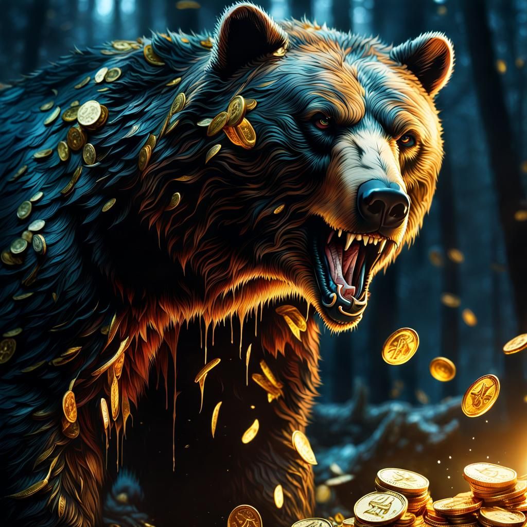 Golden Bear of Norse Prophecy in Digital Art
