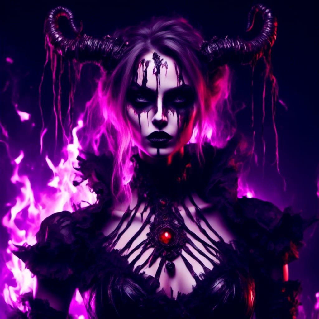 Witchy Flames 🔥 Violet Dark Sorceress ⚙️ Eclipse Macabre Co...