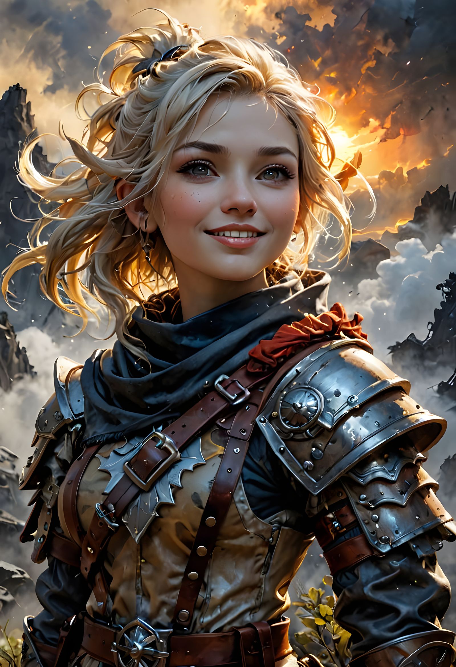 Sunrise Halfling Adventurer in Majestic Digital Matte Painti...