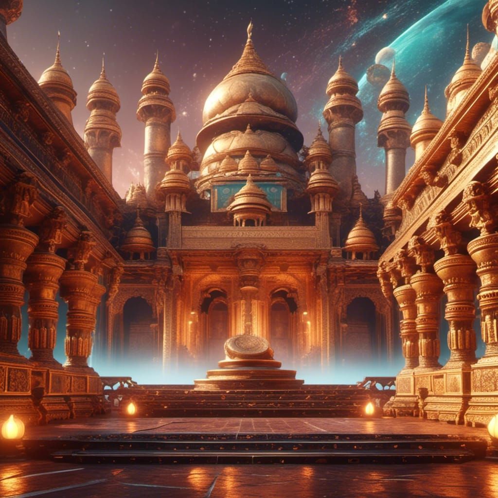 Majestic Indian Palace: Detailed Matte Painting
