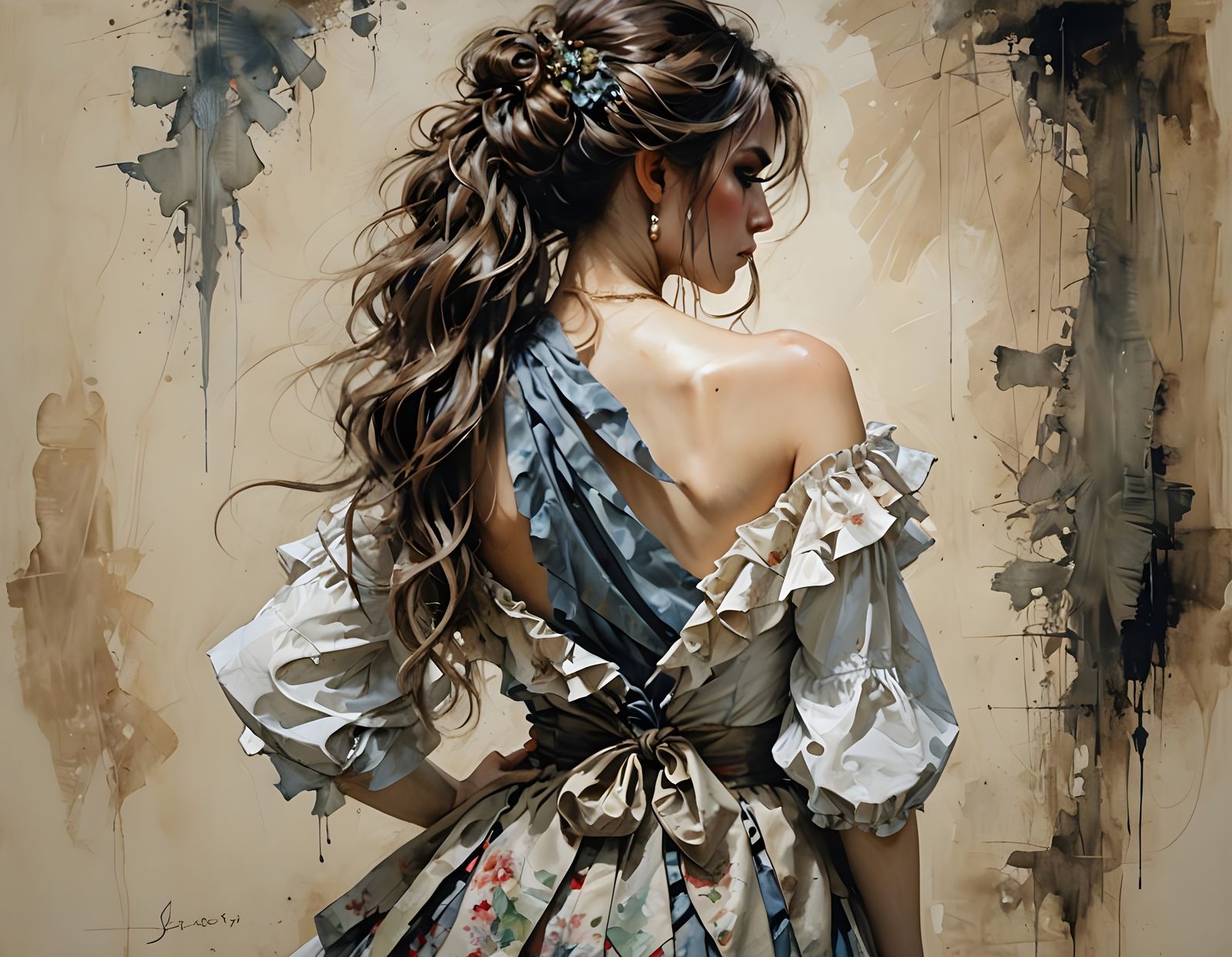 Elegant Woman with Intricate Details in Photorealistic Style