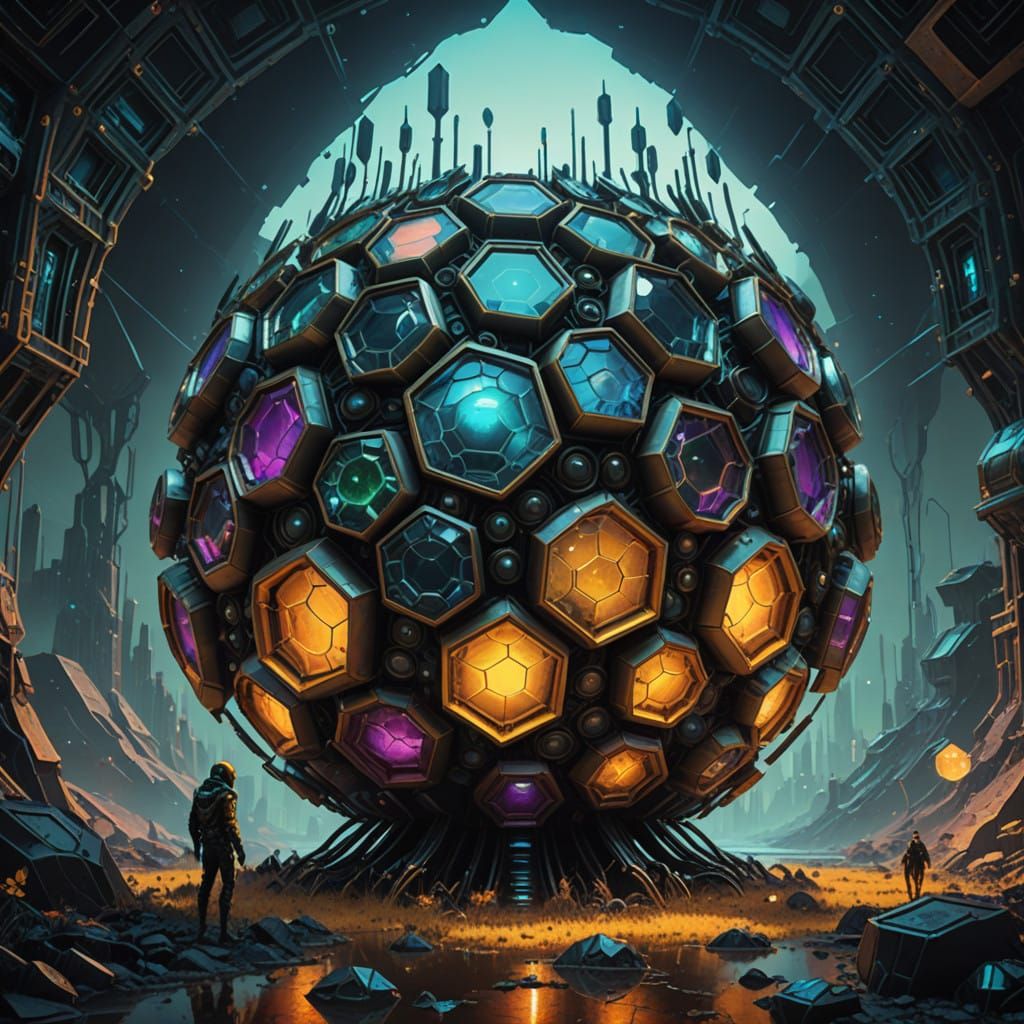 Cyberpunk Mecha Queenbee Evolves in Poisonous, Gemstone-Hone...