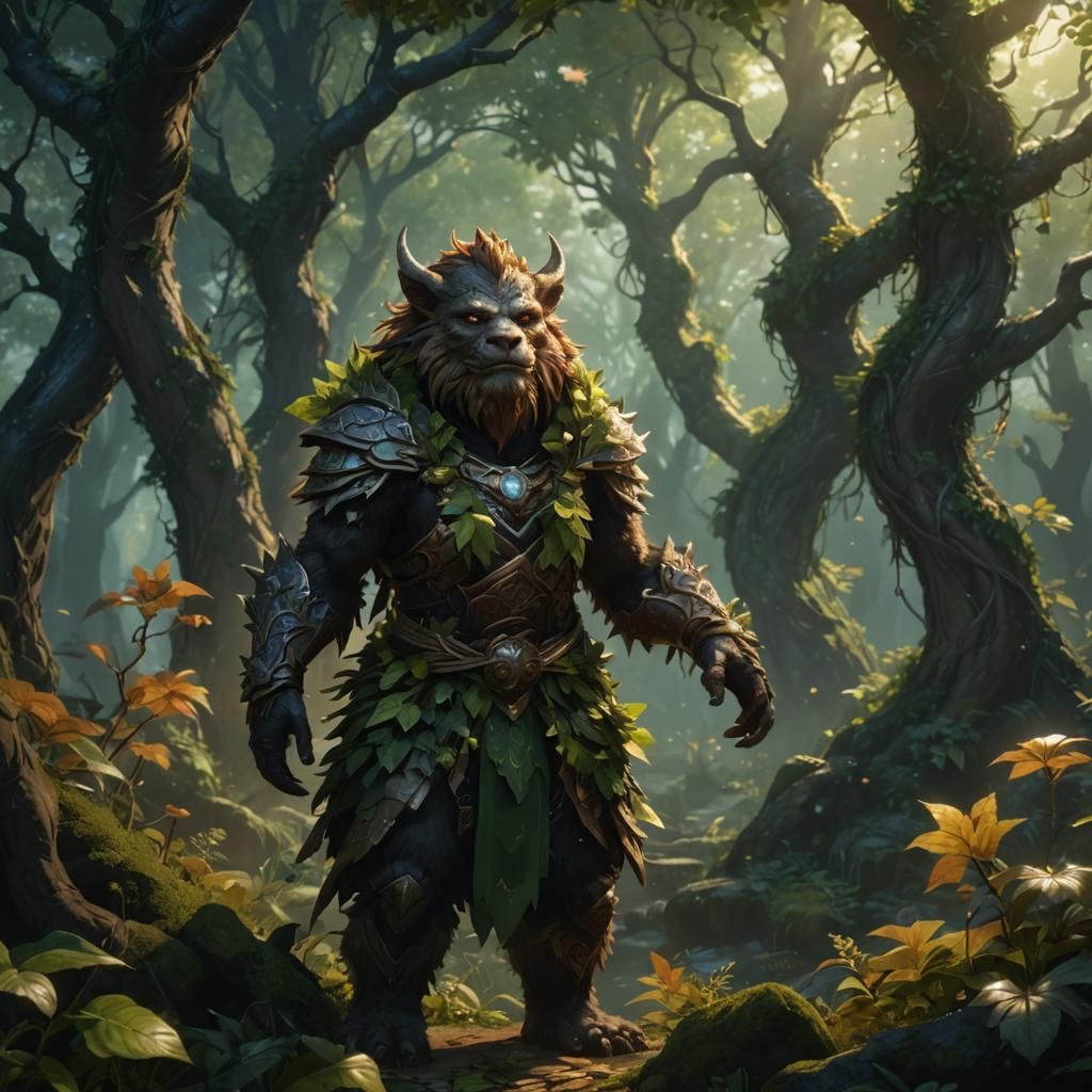 Anime Bugbear Druid Portrait in 3D