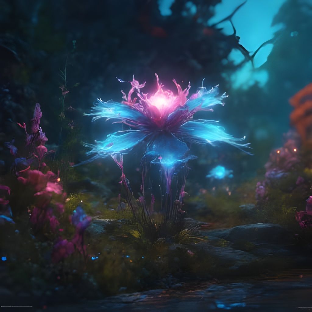 Bioluminescent Flower of Life Emerges