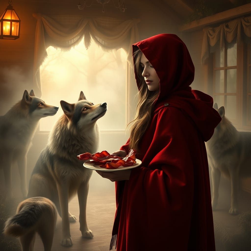 Mystical Encounter: Woman, Wolves, and Talking Beast