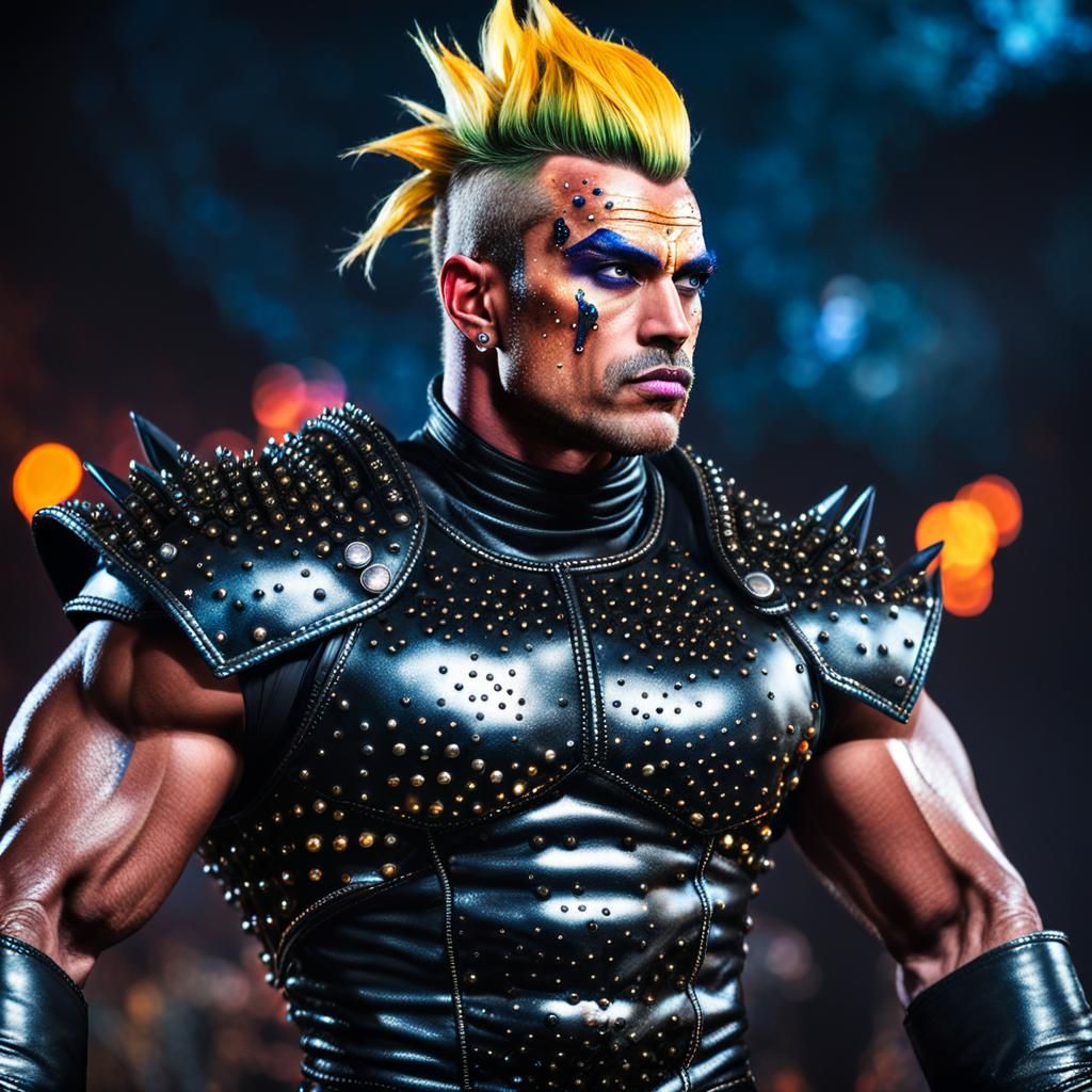 Goth Saiyan Warrior in Burning Nebula Portrait