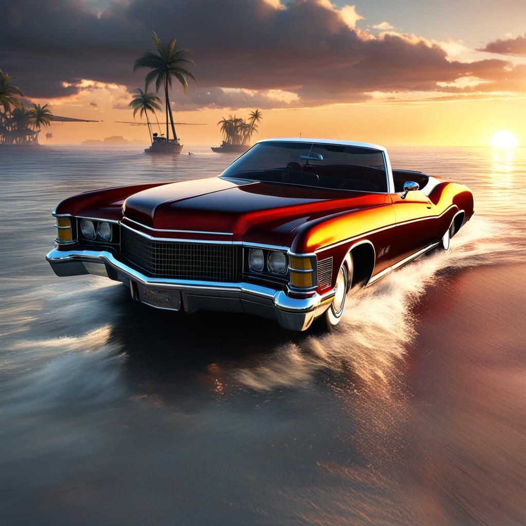 Sunset Cruise in a '72 Buick Riviera: 3D Render